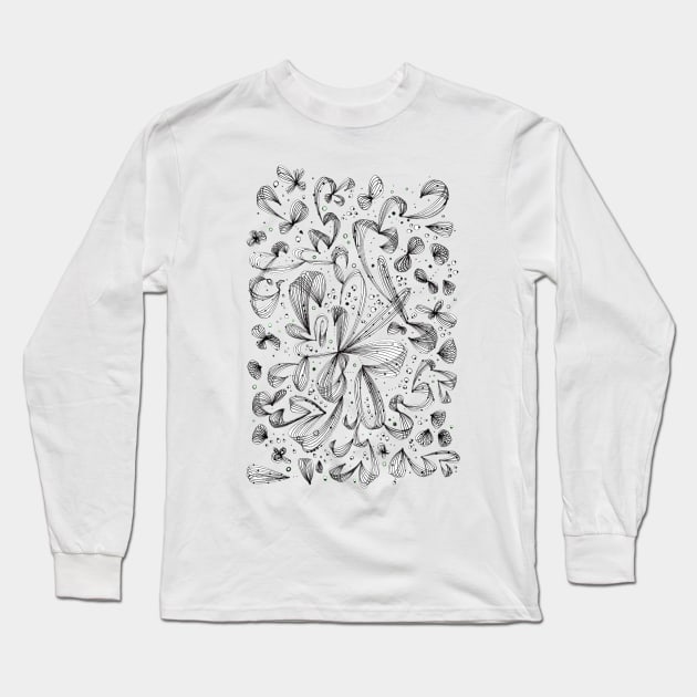 JOYFUL THREADS WHITE Long Sleeve T-Shirt by MAYRAREINART